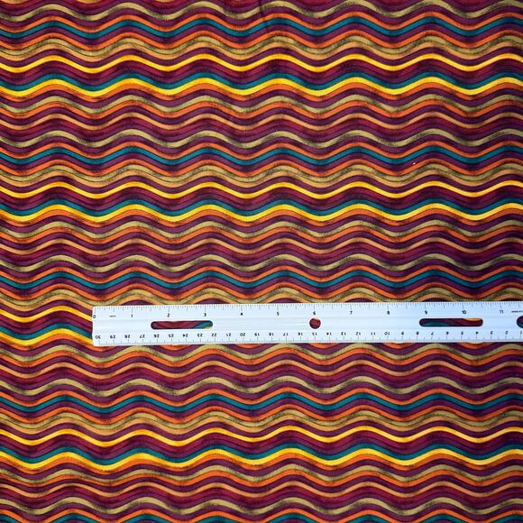 Timeless Treasures Wavy Striped Desert Dunes Cotton Fabric Print - Over 1 Yard - Picture 1 of 6